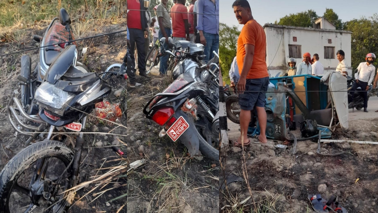 बारामा मोटरसाइकल र ई-रिक्सा एकापसमा ठोकीदा मोटरसाइकल चालक गम्भीर घाईते