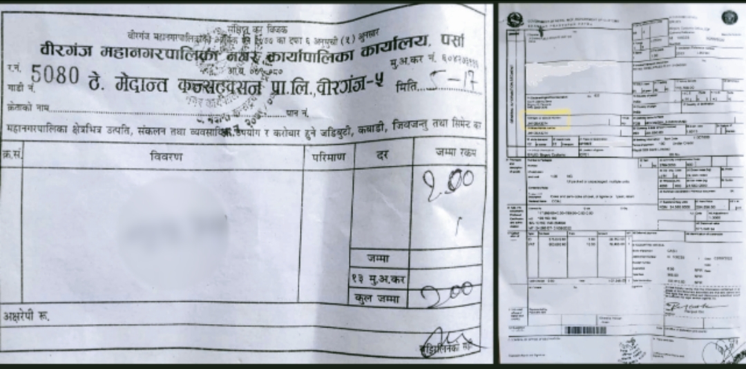 ठेकेदार मेदान्त कन्स्ट्रक्सन कम्पनीले करको नाममा ट्रक व्यवसायीलाई लुटदै