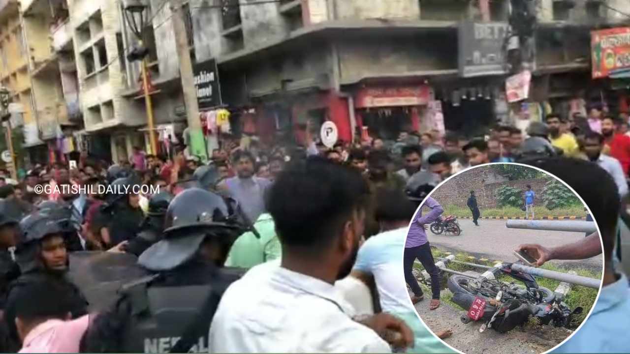 मोटरसाईकल दुर्घटनामा एक विद्यार्थीको मृत्यू भए पछि वीरगञ्जमा बिरोध प्रर्दशन