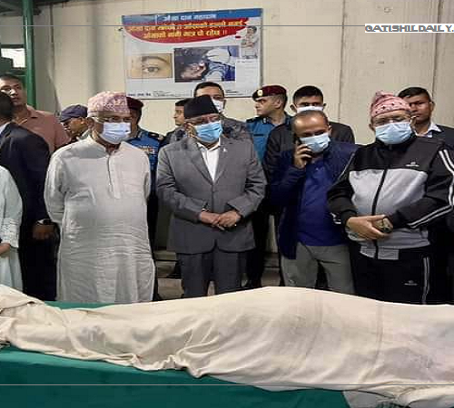 नेम्वाङको निधन पछि प्रधानमन्त्रीसहित शीर्ष नेताहरू अस्पताल पुगे
