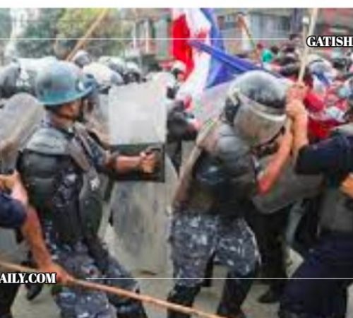 सिम्रौनगढमा प्रहरी र प्रदर्शनकारीबीच झडप, प्रहरीको गोली लागि एक जना घाईते