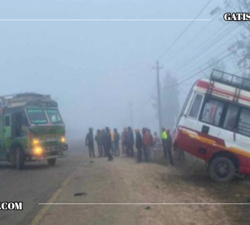 ट्रक र मिनी बस ठोकिँदा एकजनाको मृत्यु