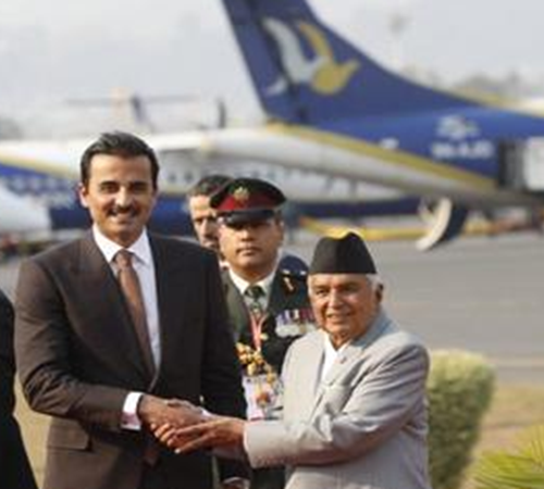 दुइ दिने राजकीय भ्रमण सकि कतारका अमिर स्वदेश फिर्ता