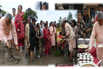 राष्ट्रिय धान दिवसको अवसरमा रोपाइँ र दही च्युरा खुवाउने कार्यक्रम, राष्ट्रपति पौडेलको सहभागीता