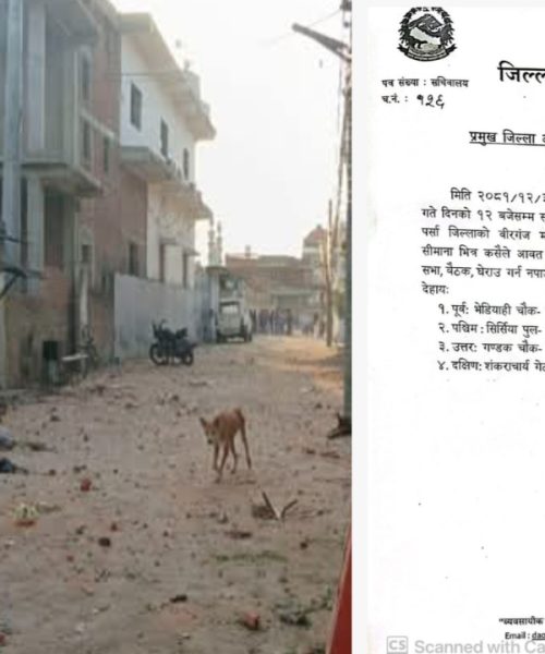 अवस्था तनावग्रस्त बनेपछि वीरगञ्जमा कर्फ्यु लाग्यो