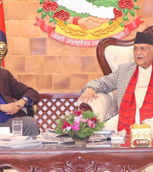 प्रधानमन्त्री ओली र सभापति देउवाबीच एक घण्टा लामो छलफल